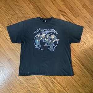 Vintage 2000s Cartoon Graphic Metallica Concert Spuindo Band Tshirt